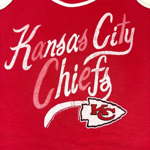 Junk Food NFL Kansas City Chiefs Vintage Inspired Oversized Red Tank Top Size L - Picture 3 of 10